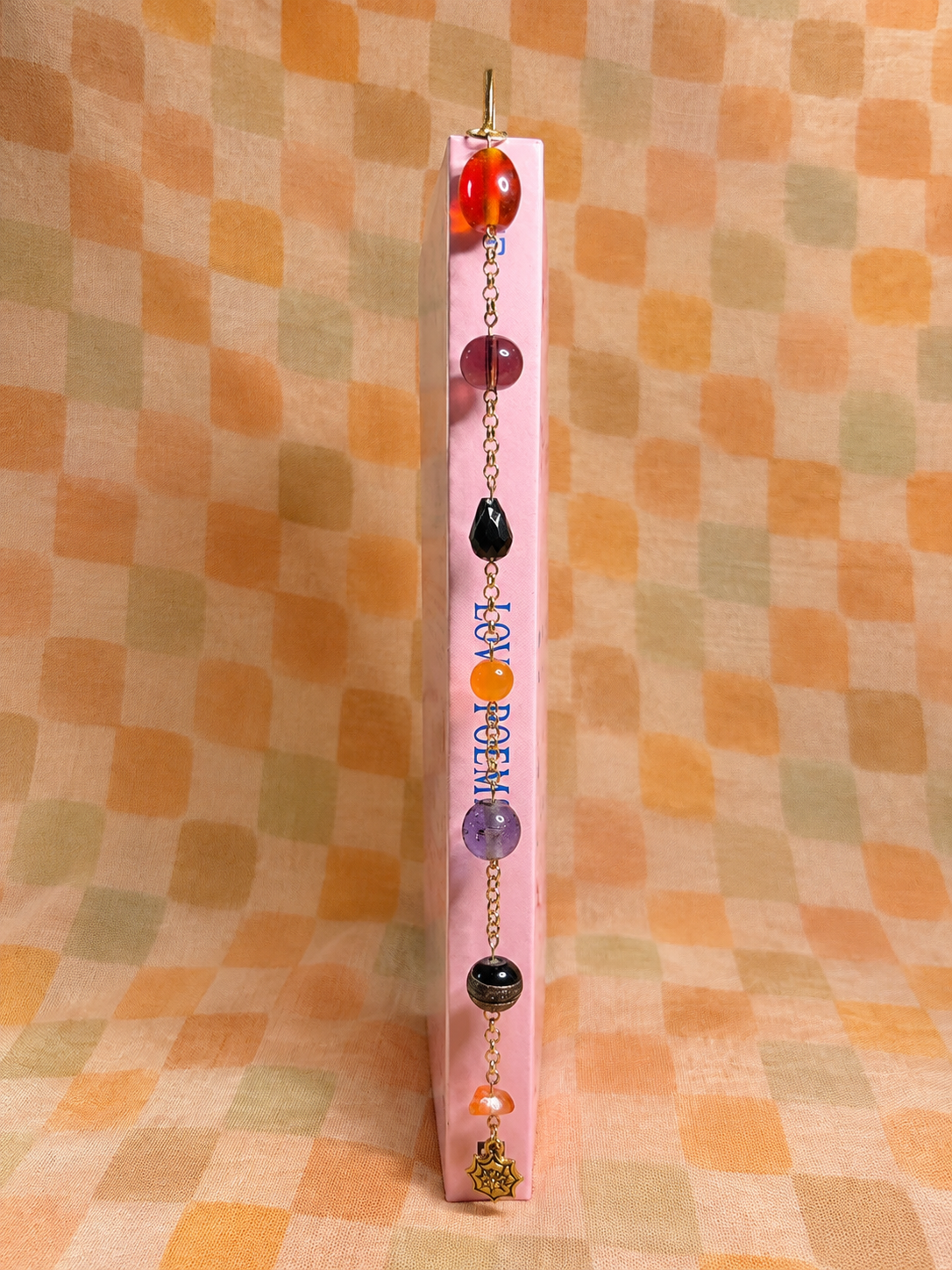 Metal Bookmark with Hand-beaded Charm
