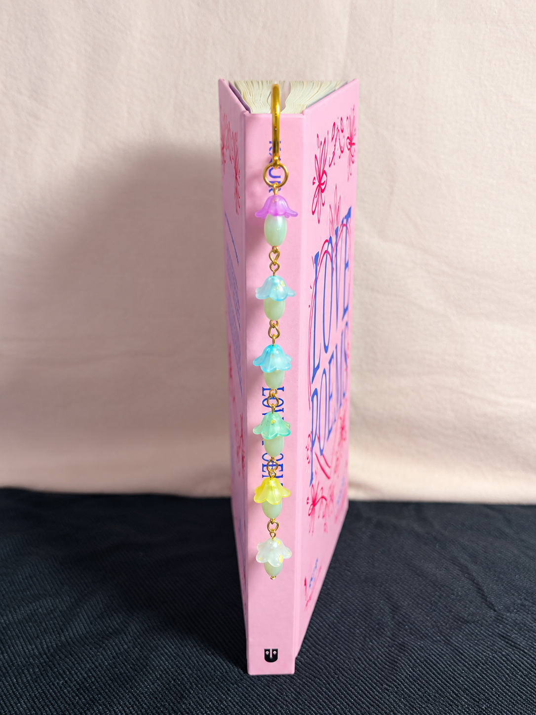Metal Bookmark with Hand-Beaded Charm