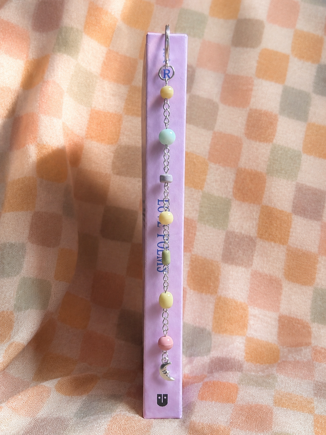 Metal Bookmark with Hand-beaded Charm