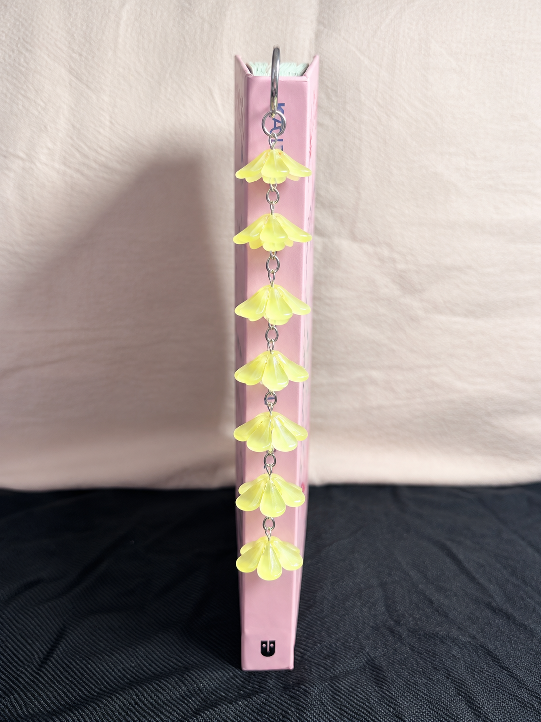 Metal Bookmark with Hand-Beaded Charm