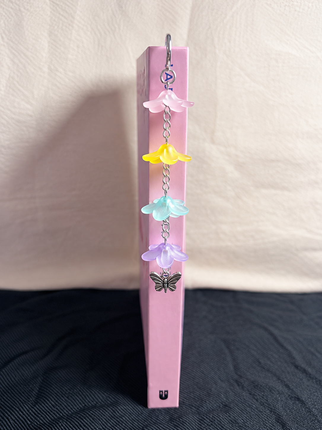 Metal Bookmark with Hand-Beaded Charm