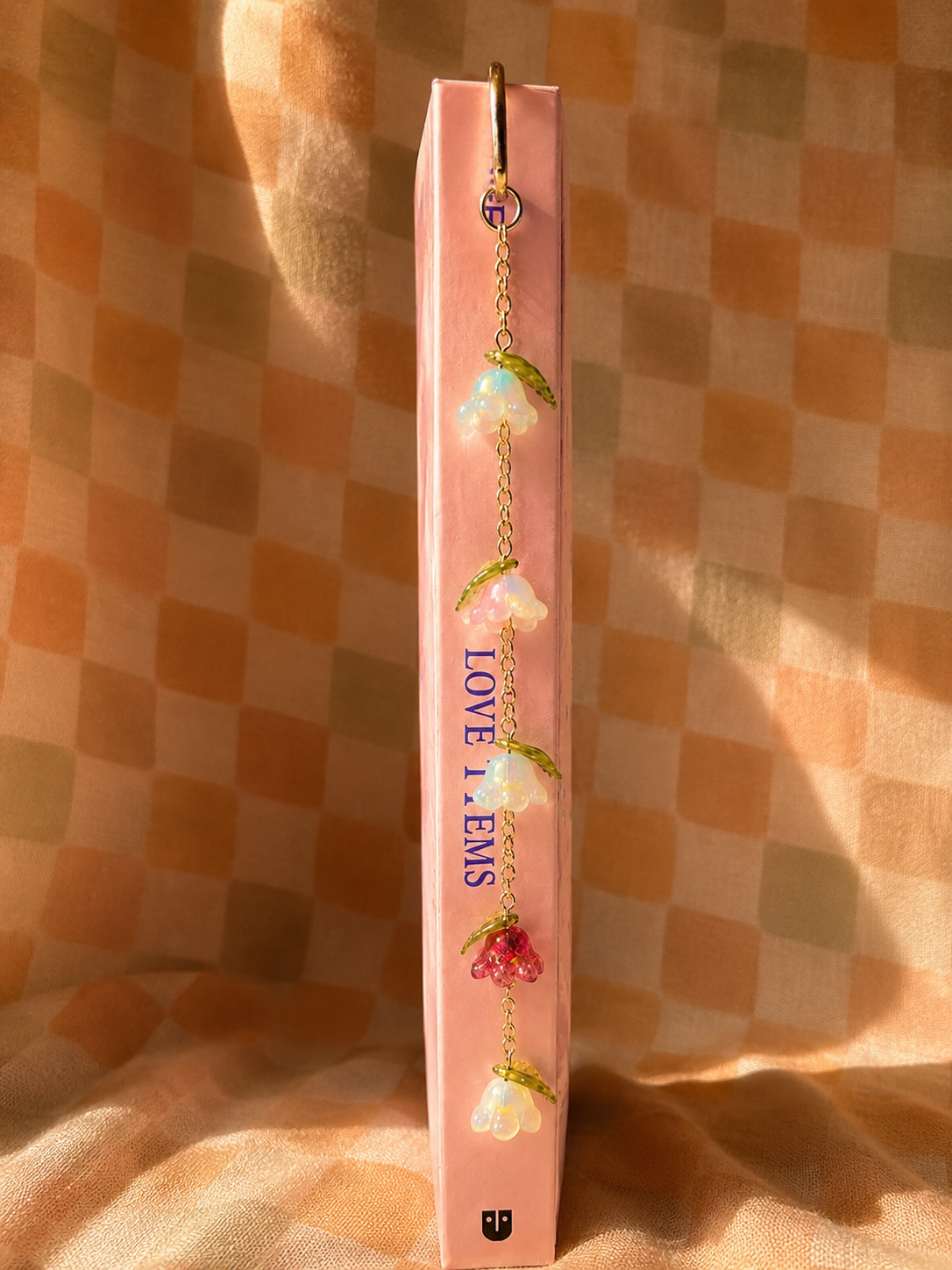 Metal Bookmark with Hand-beaded Charm
